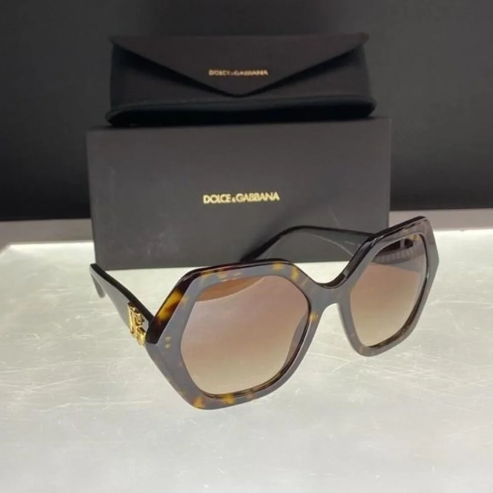 💯 - New Authentic DOLCE & GABBANA Gradient Brown Irregular Ladies Sunglasses